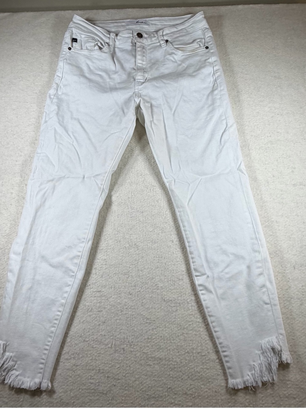 KanCan White Denim Jeans Raw Step Hem Skinny Style KC7267WT Size 11/29 Womens